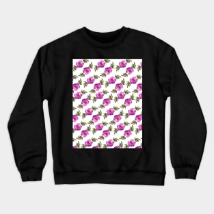 Watercolor peonies purple spring girly grid violet Crewneck Sweatshirt